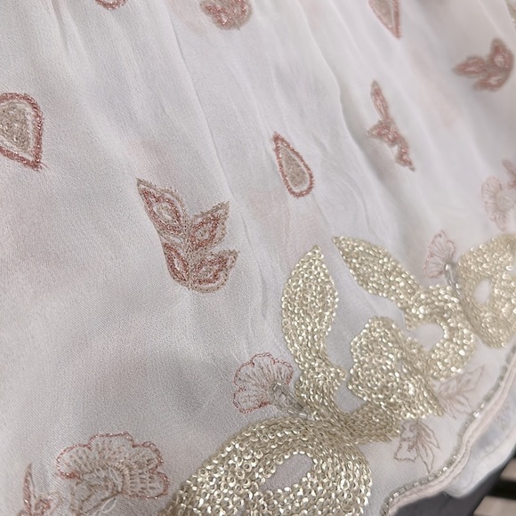 FREE PEOPLE SEQUINED EMBELLISHED TUNIC BLOUSE TOP SIZE M - Picture 8 of 9